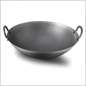 Double Handle Chinese Wok available in 36 cm, 40 cm, and 45 cm sizes, made from high-quality materials with sturdy handles, perfect for stir-frying, deep-frying, and versatile cooking