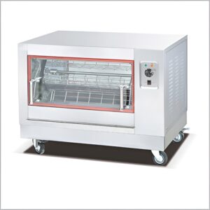 Electric chicken rotisserie, dimensions 810×630×680mm, power 6Kw.