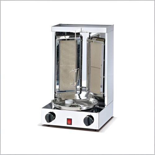 Compact gas shawarma machine, model PG-1, with dimensions 295×265×430mm