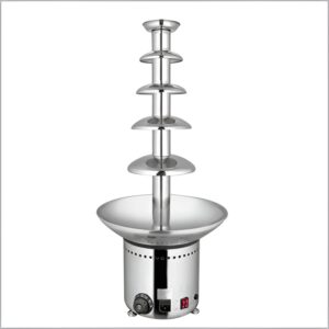 Stainless steel chocolate fountain with 5 tiers.