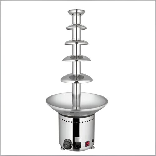 Stainless steel chocolate fountain with 5 tiers.