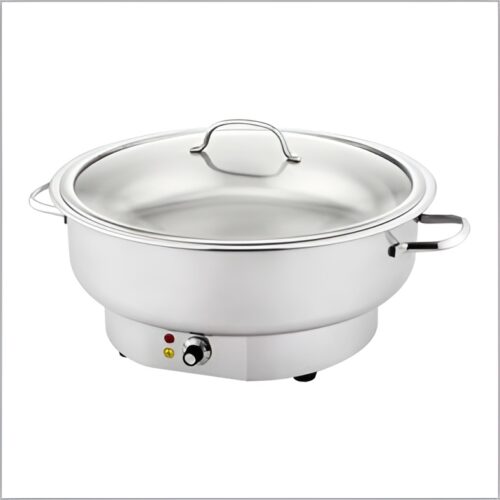 SS Round Electric Chafer W/ Glass Lid